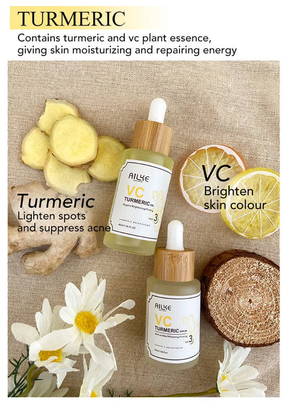 AILKE Organic Turmeric Whitening Skin Care Set, with Vitamin C, Clean Skin, Reduce Acne, Hydrating and Firming for Women
