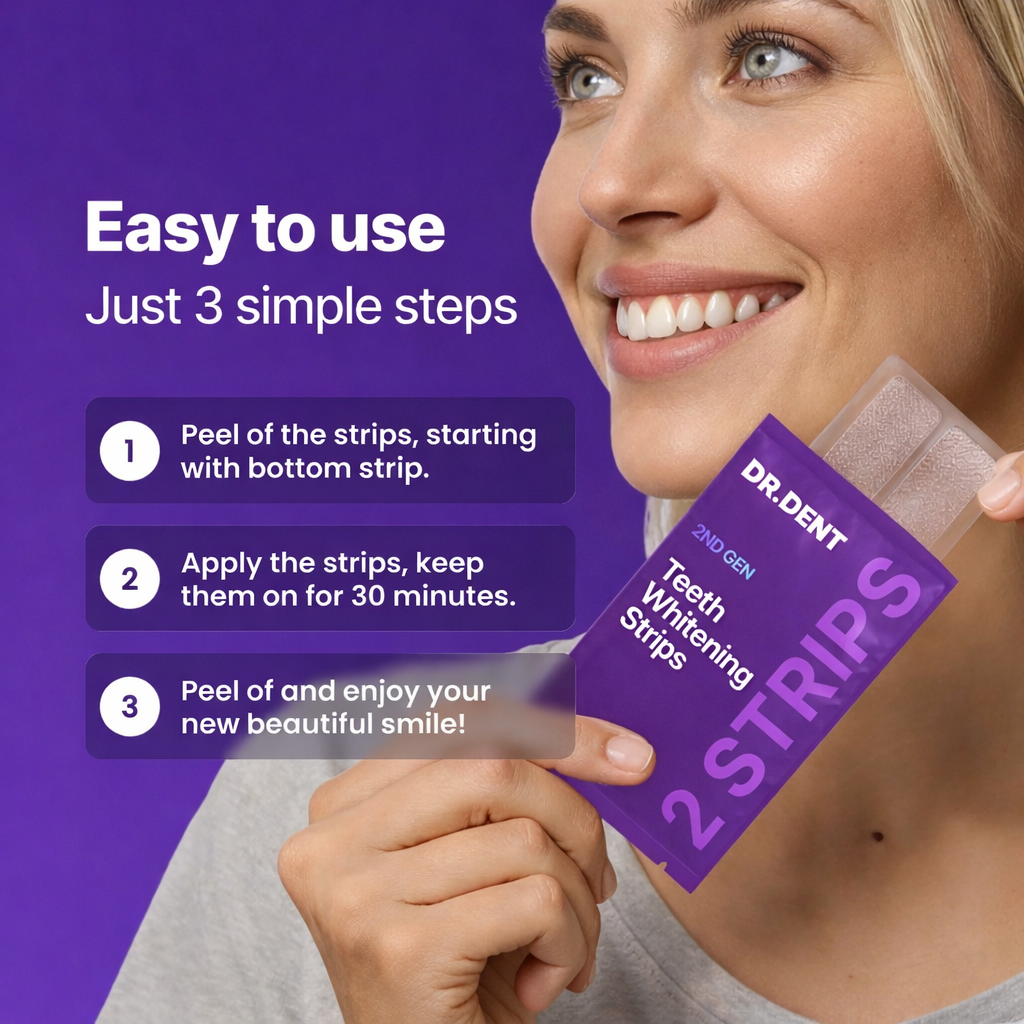 Enamel-Safe Teeth Whitening Strips (Gen 2 Purple Formula)