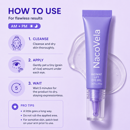 NacoVela InstaLift Eye Gel – 5 Minute Under Eye Tightening & Anti-Wrinkle Gel