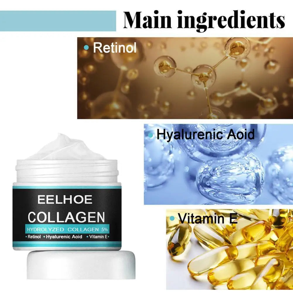 Collagen Creams For Men Smooth Wrinkle Younger Face Cream Firming Moisturizing Hyaluronic Acid Whitening Cream Facial Skin Care