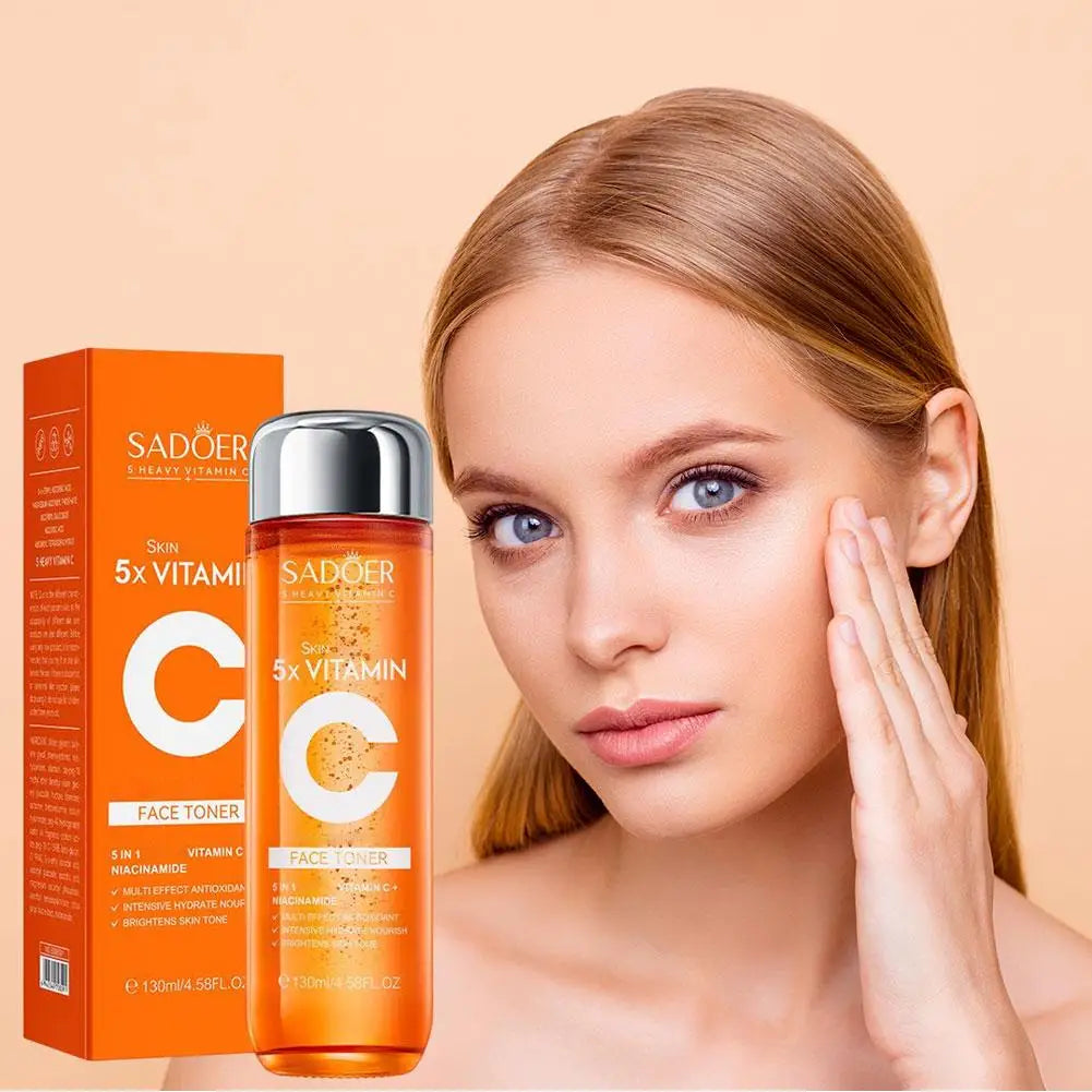 SADOER 5x Vitamin C Skincare Set - Brightening Face Serum, Toner & Moisturizing Cream, Hydrating  Korean Beauty Essentials