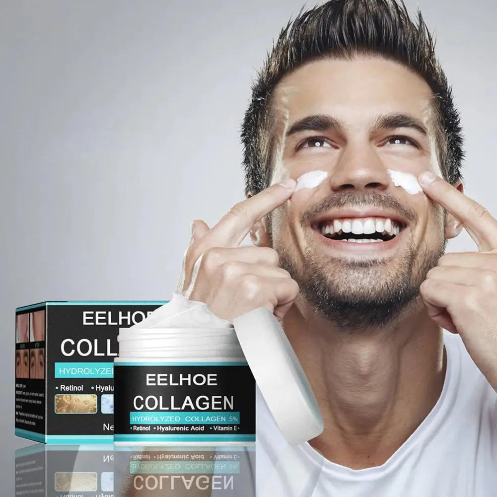 Collagen Creams For Men Smooth Wrinkle Younger Face Cream Firming Moisturizing Hyaluronic Acid Whitening Cream Facial Skin Care
