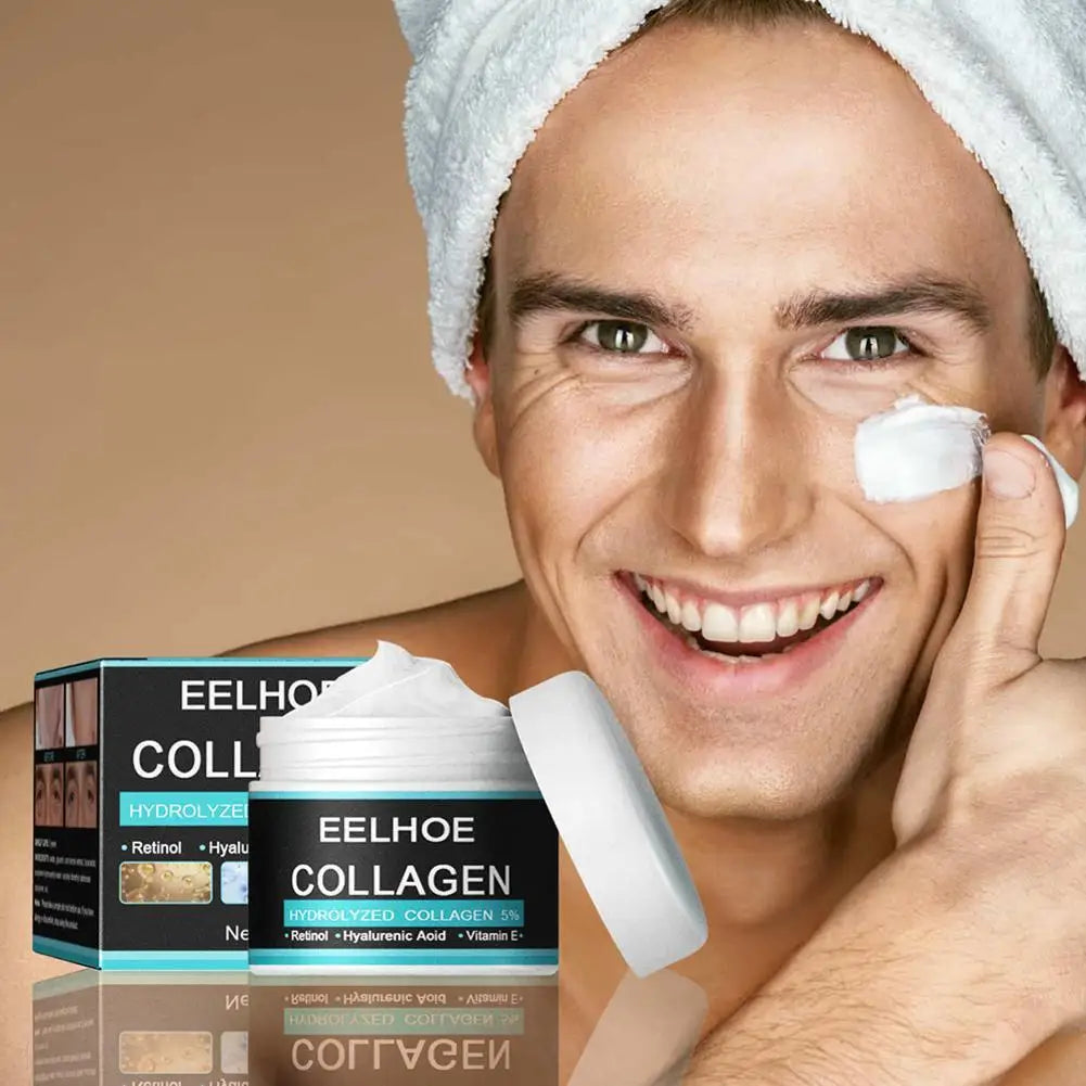 Collagen Creams For Men Smooth Wrinkle Younger Face Cream Firming Moisturizing Hyaluronic Acid Whitening Cream Facial Skin Care