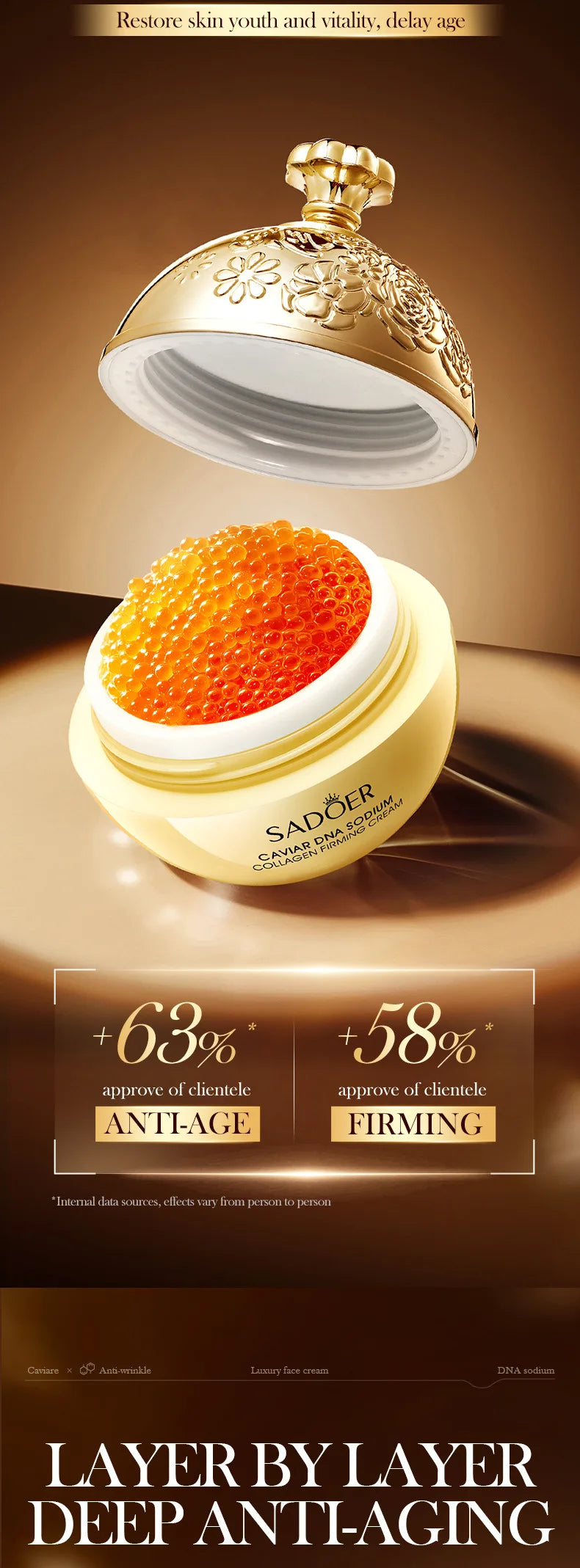 Anti-Wrinkle Face Cream Collagen Pearl Firming Lift Fade.