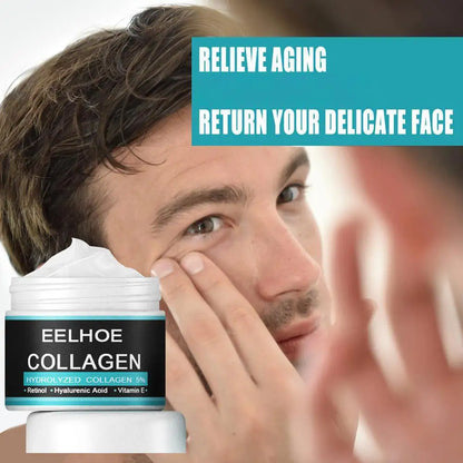 Collagen Creams For Men Smooth Wrinkle Younger Face Cream Firming Moisturizing Hyaluronic Acid Whitening Cream Facial Skin Care
