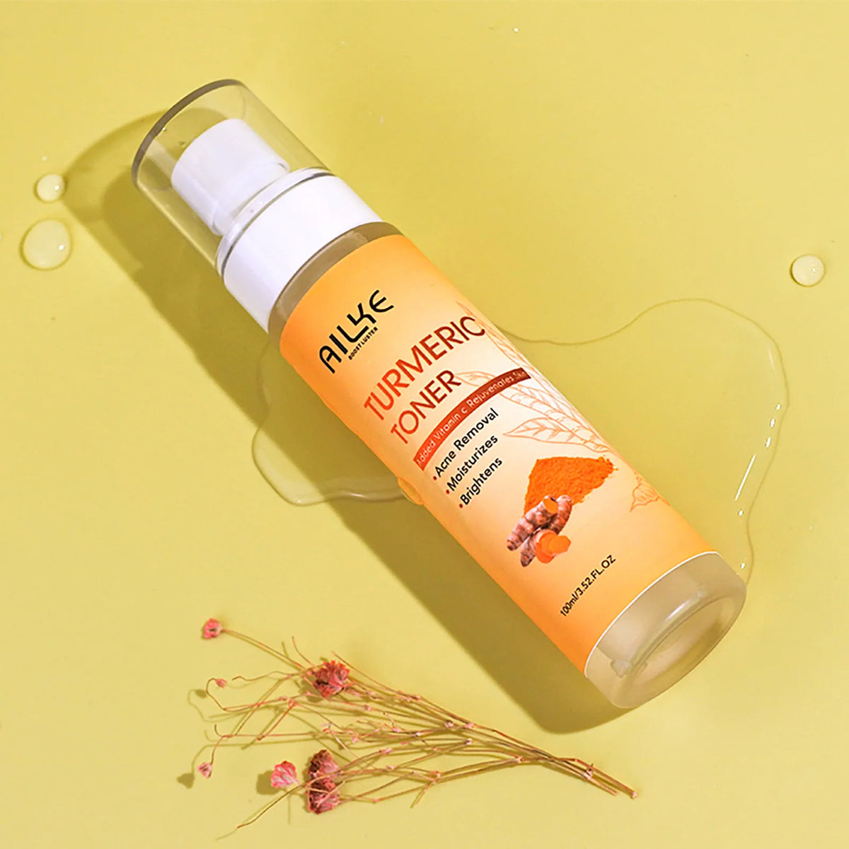 AILKE Organic Turmeric Whitening Skin Care Set, with Vitamin C, Clean Skin, Reduce Acne, Hydrating and Firming for Women