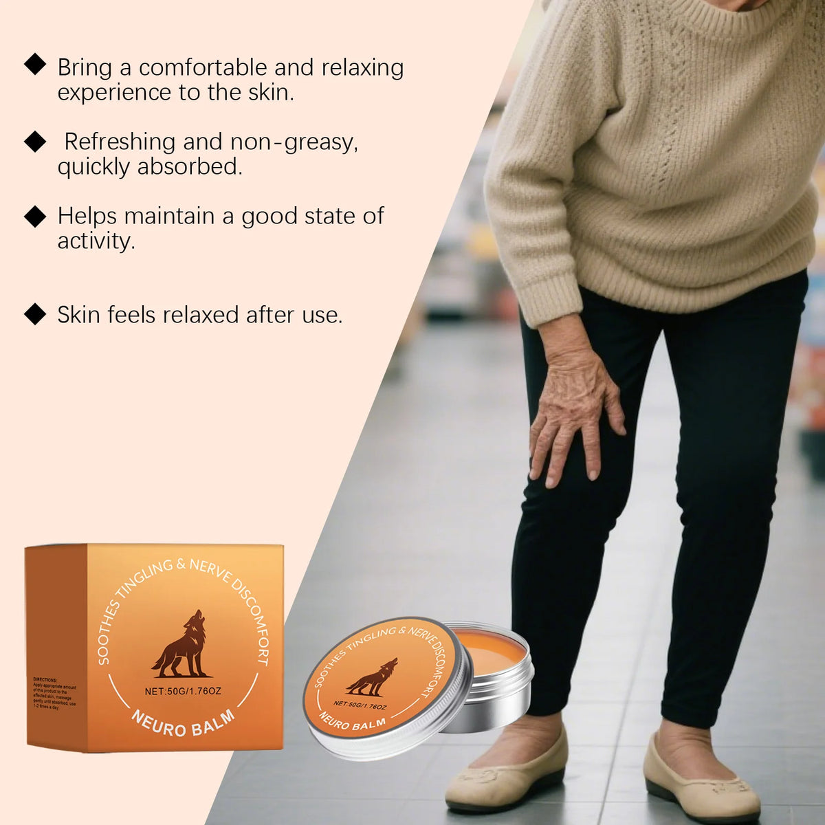 Body care cream, gentle formula, care for the skin, comfortable joints, daily external application, absorption massage cream