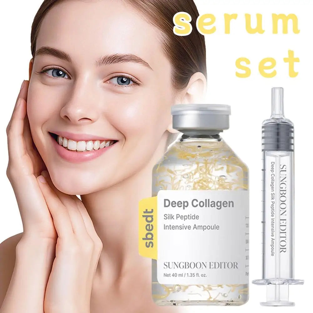 40ml Korean Silk Collagen Essence Serum Deep Peptide Intensive Revitalizing Face Cream.