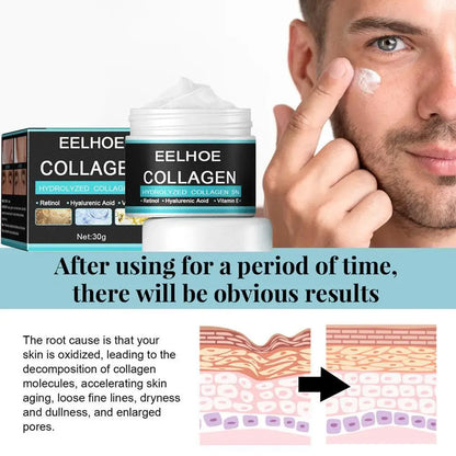 Collagen Creams For Men Smooth Wrinkle Younger Face Cream Firming Moisturizing Hyaluronic Acid Whitening Cream Facial Skin Care