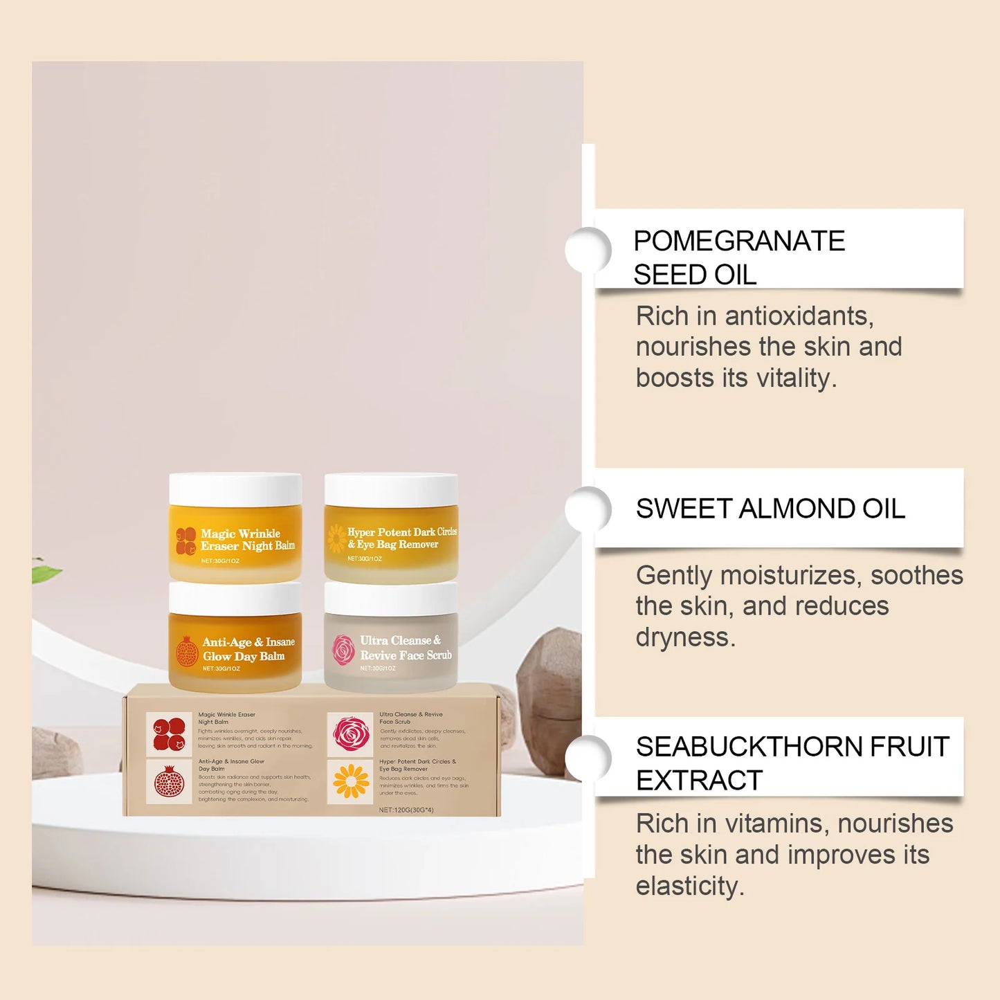 Multi-Functional Day and Night Set, Moisturizing and Hydrating, Skin Barrier Care, Suitable for Facial and Eye Area Day and Nigh