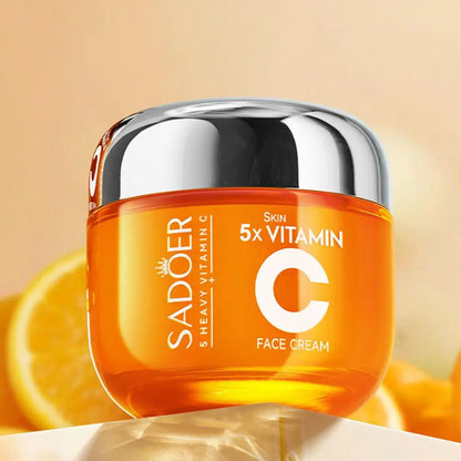 SADOER 5x Vitamin C Skincare Set - Brightening Face Serum, Toner & Moisturizing Cream, Hydrating  Korean Beauty Essentials