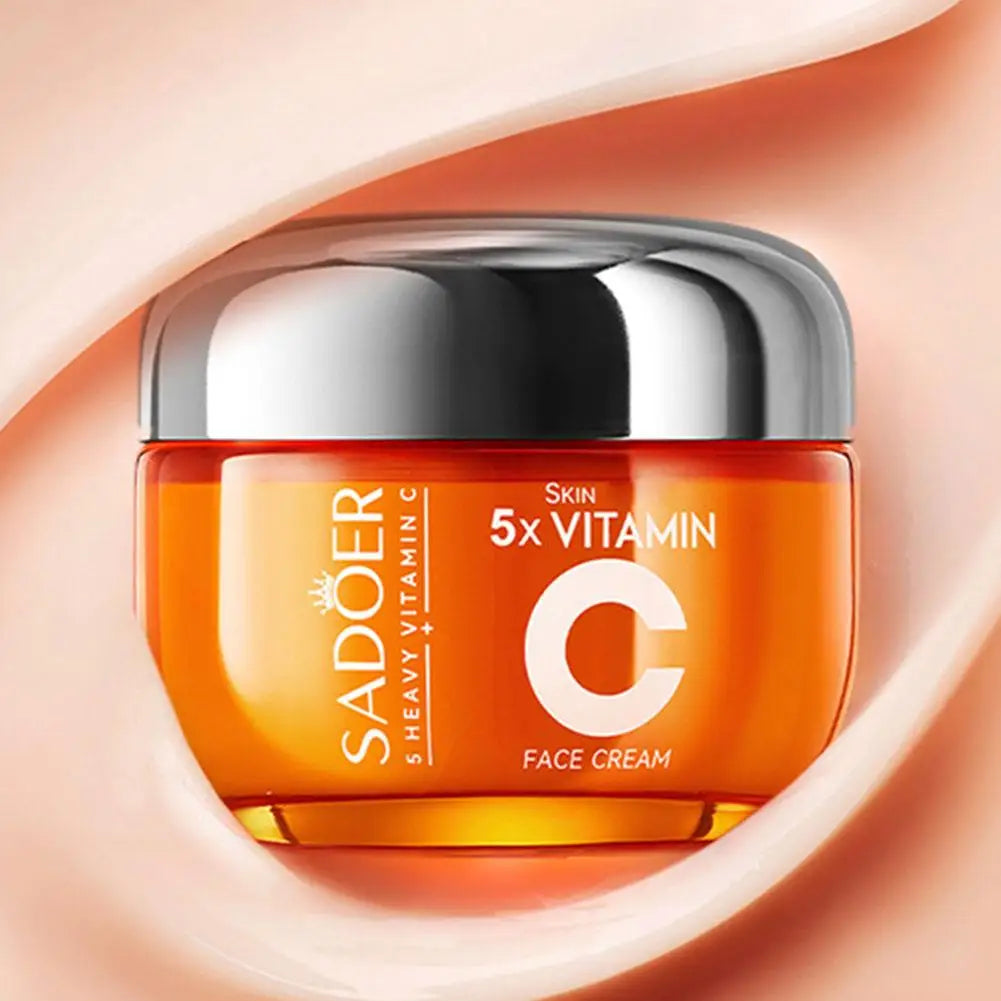 SADOER 5x Vitamin C Skincare Set - Brightening Face Serum, Toner & Moisturizing Cream, Hydrating  Korean Beauty Essentials
