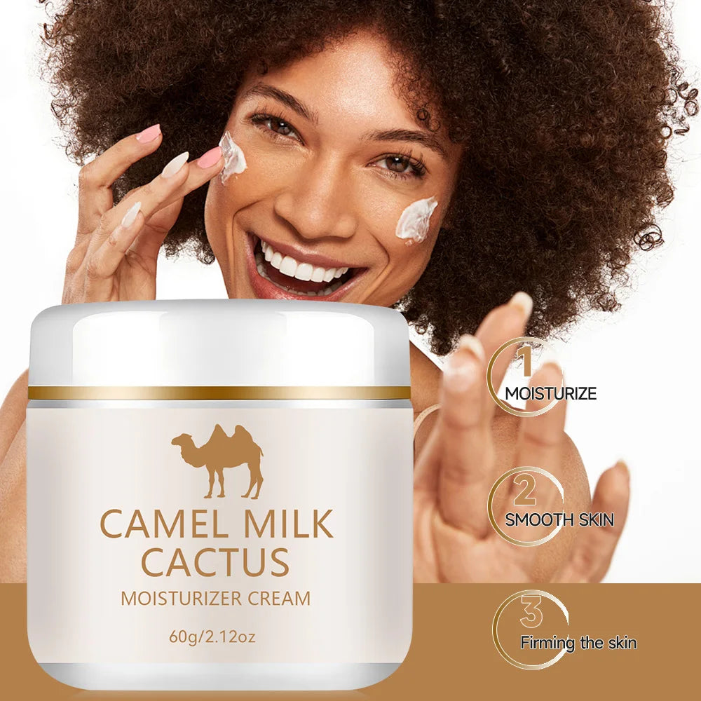 【Camel Milk & Cactus】Moisturizing Cream - 72-hour hydration, brightens skin.  Gentle formula for sensitive skin, universal beige