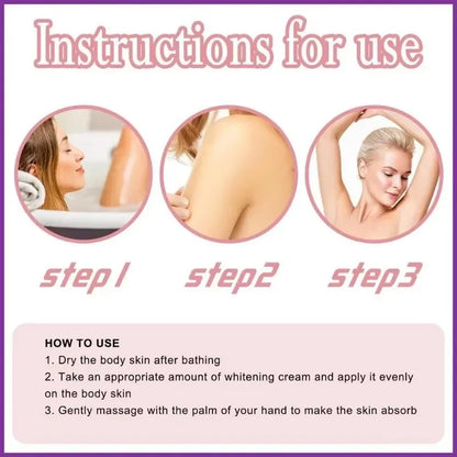 Body Moisturizing Cream Intimate Areas Underarm Knee Buttocks Private Bleach Remove Melanin Waterproof Brighten Nourish Cream