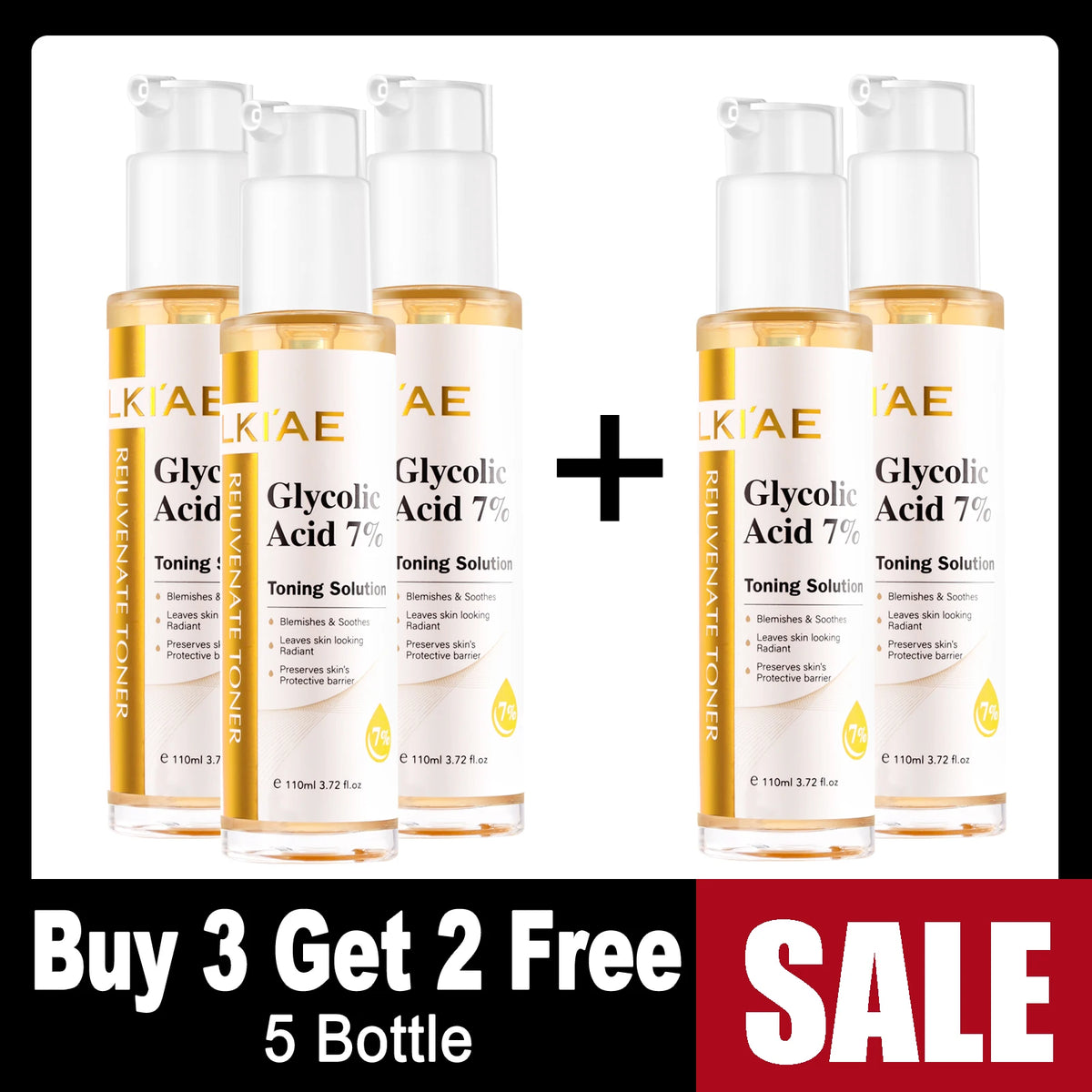 LKIAE Skin Brightener Set, Lightening, Hydration, Clean Stains, Remove Acne, Fine Lines, With Fruit Acid, Centella Asiatica